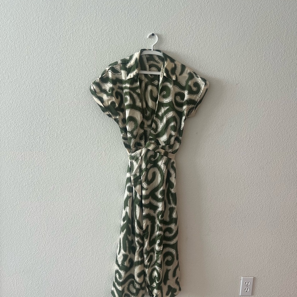 Mango Green and Cream Maxi Dress